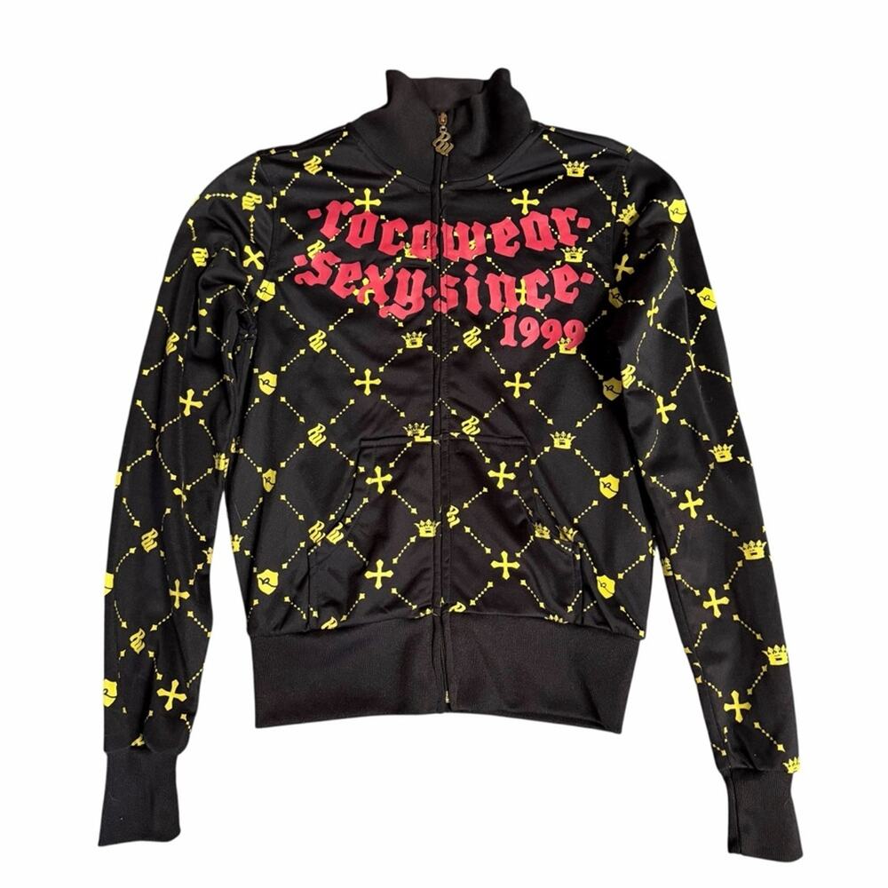 Rocawear Y2K Womens Graphic Zip Up Hoodie Size Small